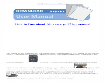 Abb sace pr121 p manual instructions